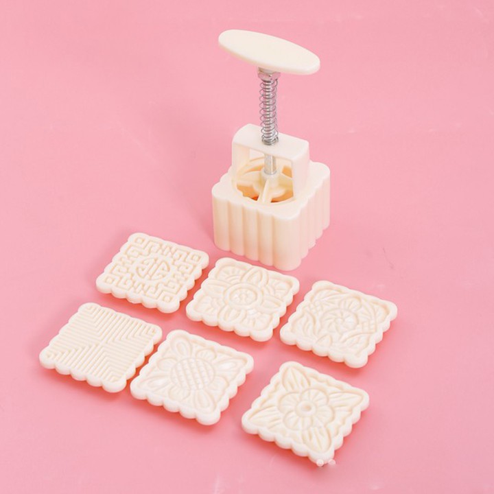 BỘ KHUÔN BÁNH TRUNG THU 100gram KÈM 4-6 MẶT THAY THẾ