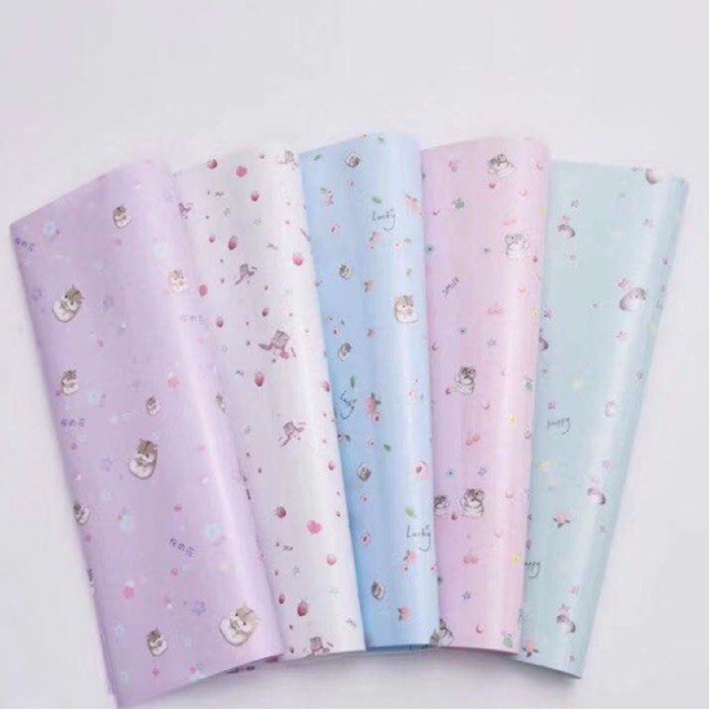 GIẤY GÓI QUÀ mới, mẫu đẹp và dễ thương - xấp 20 tờ - Phụ kiện Quà tặng Hani