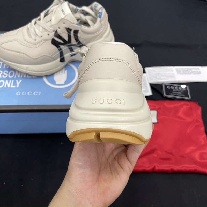 (ẢNH THẬT 1.1) Giày Gucci NY đen nam nữ Hàn Quốc - Full box túi đỏ