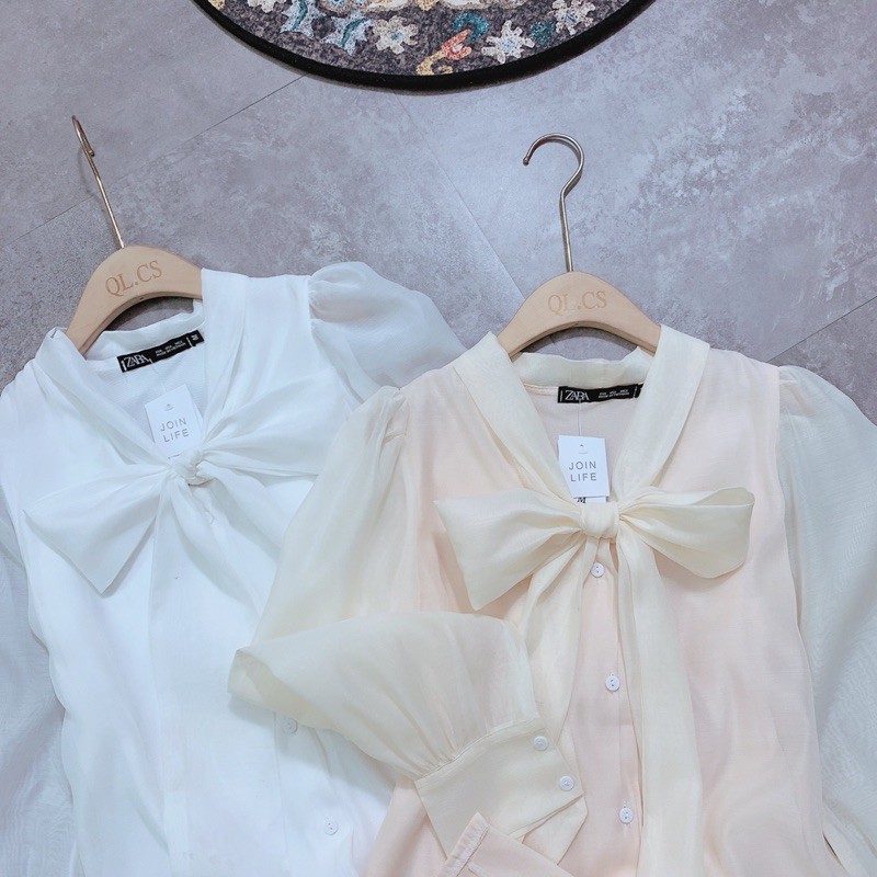 áo nơ hai lớp ảnh thật mẫu mặc | BigBuy360 - bigbuy360.vn