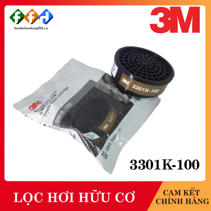 Phin lọc 3M 3301K-100 phin lọc hơi hữu cơ(phun sơn, trừ sâu, khử trùng)dùng cho mặt nạ 3M 3200, 3M HF52 [FFD]