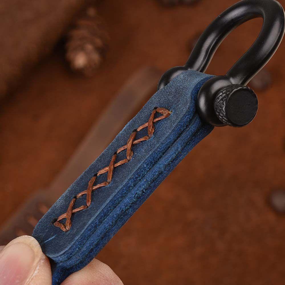 Móc Chìa Khóa Bằng Da Ngựa Phong Cách Retro Nhiều Màu Tùy Chọn Giá Đỡ