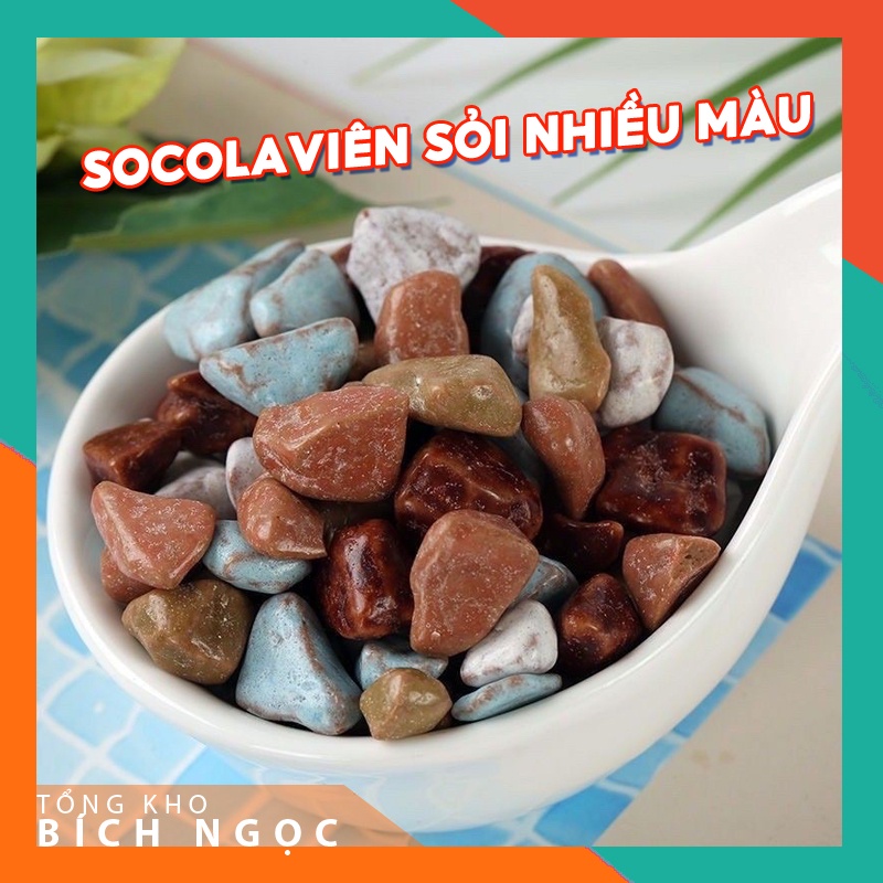 Kẹo Sỏi Đá Nhân Socola Sữa - Hương Vị Mix Socola Sữa Chua - Khối Lượng 200g/1kg