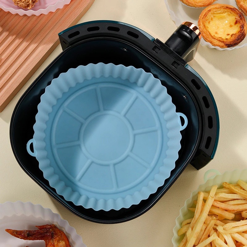 Khay Silicone Tròn Lót Nồi Chiên Không Dầu Tái Sử Dụng Tiện Lợi