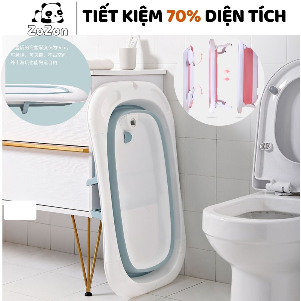 Chậu Tắm Cho Bé Thau Tắm Bé Gấp Gọn Báo Nhiệt Kèm Phao Cho Trẻ Sơ Sinh Hàng Chính Hãng Phối Bởi Zozon