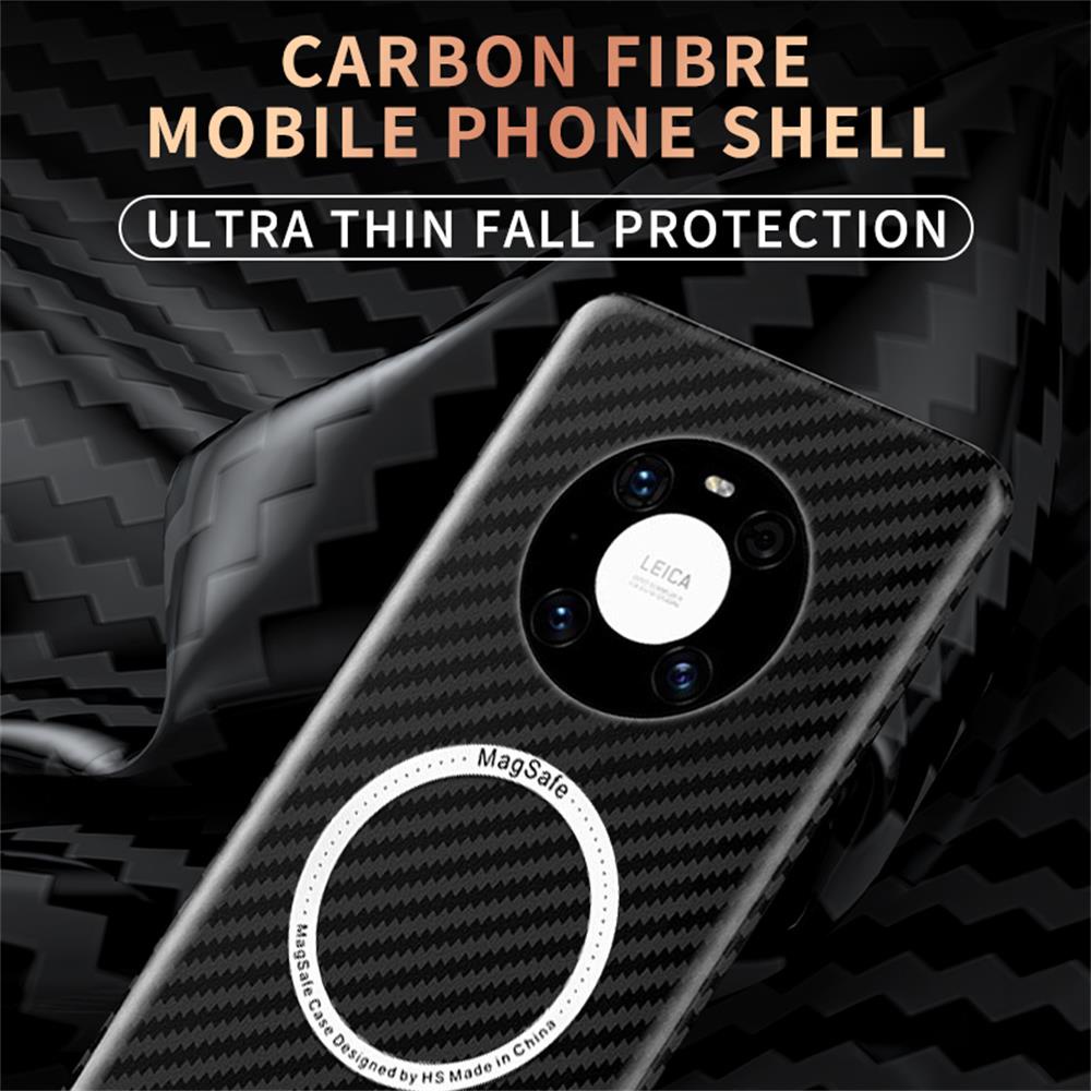 Ốp Điện Thoại Sợi Carbon Từ Tính Chống Sốc Cho HUAWEI Mate 40 Pro RS