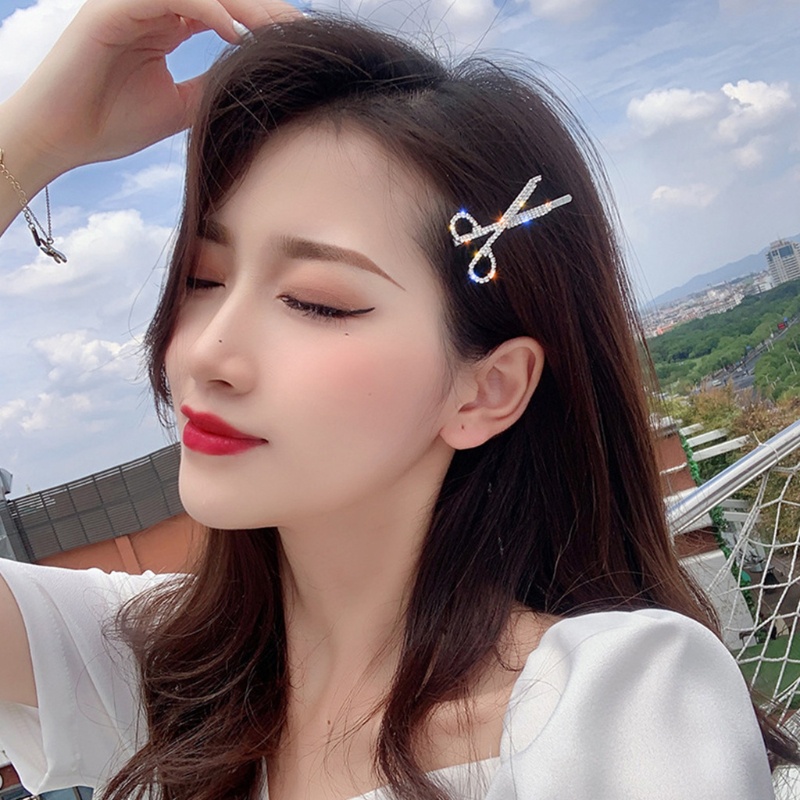 Kẹp Tóc Hình Nơ Đính Pha Lê Giả Lấp Lánh Bằng Kim Loại Cho Cô Dâu