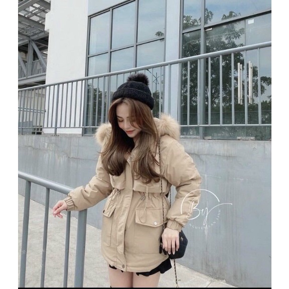 Áo khoác phao áo Parka lót lông siêu ấm - Hàng Quảng Châu