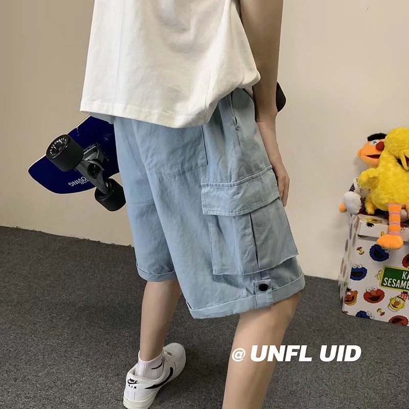 Quần Short Màu Trơn Nhiều Túi Phong Cách Hip Hop Thời Trang Mùa Hè Cho Nam