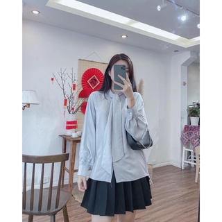 [SM54] Sơ mi lụa cổ nơ thiết kế by Ann