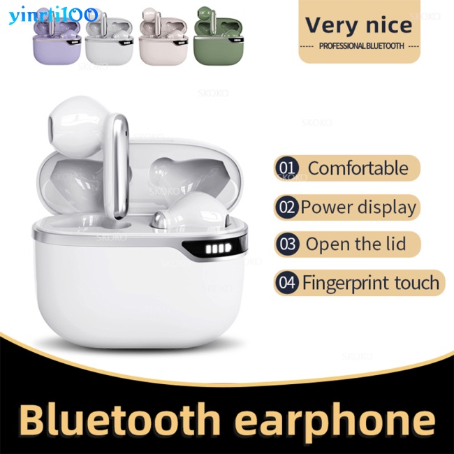 Tai Nghe Nhét Tai Bluetooth Không Dây Chống Ồn Có Đèn Led Yinrti100 Tws