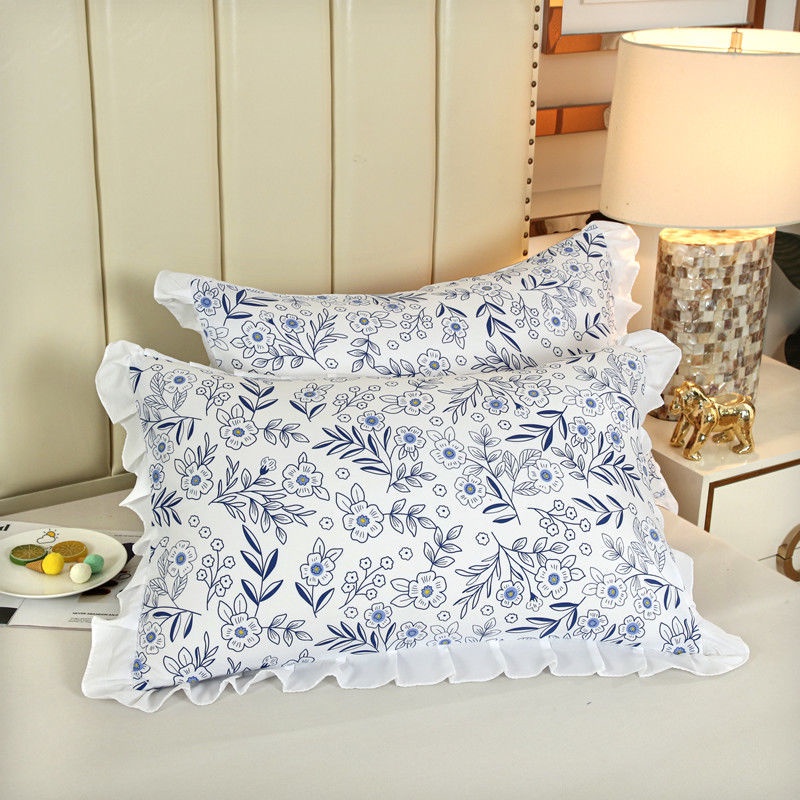 Phiên Bản Hàn Quốc Gối Trong Gió Lá Sen áo Gối Thân Thiện Với Da áo Gối Bông Chải Kỹ 40 * 60 Cm / 48 * 74 Cm Hai Vỏ Gối