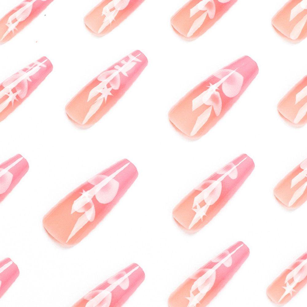 Okdeals 24 Cái / Hộp|Bộ Móng Tay Giả Dạng Nhấn Phong Cách Pháp