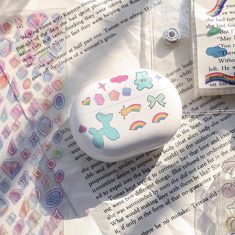 Sticker PVC Dán Trang Trí Toploader, Sổ Aurora Glass