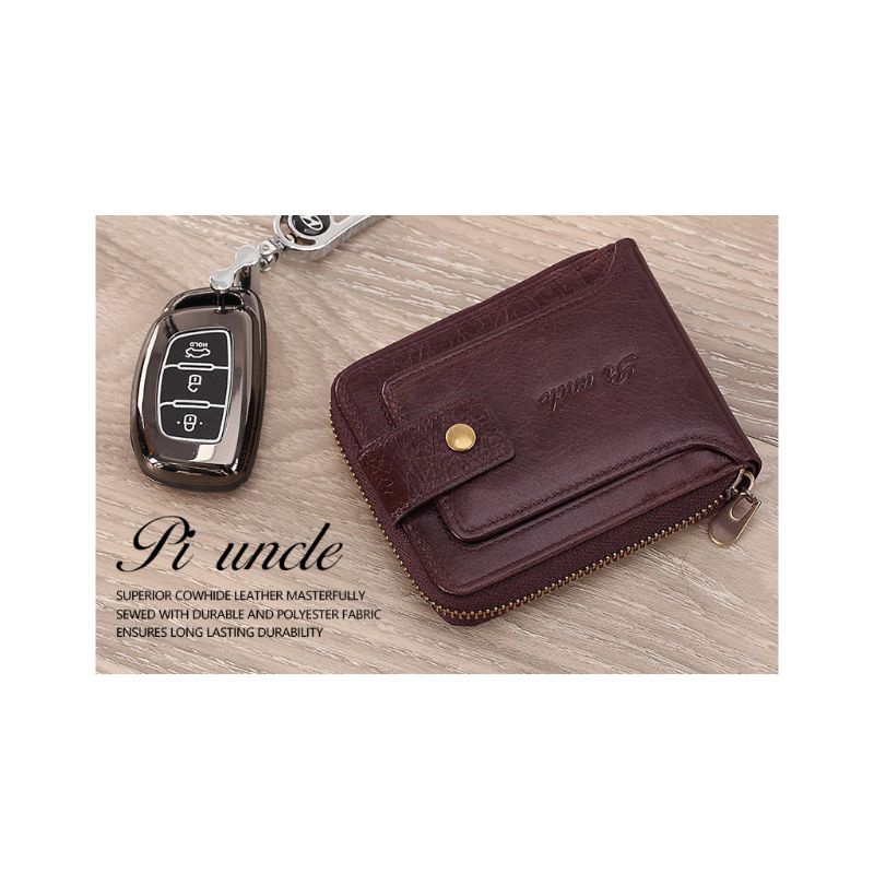 Ví Da PU Có Khóa Kéo Đựng Thẻ Tiện Lợi Cho Nam