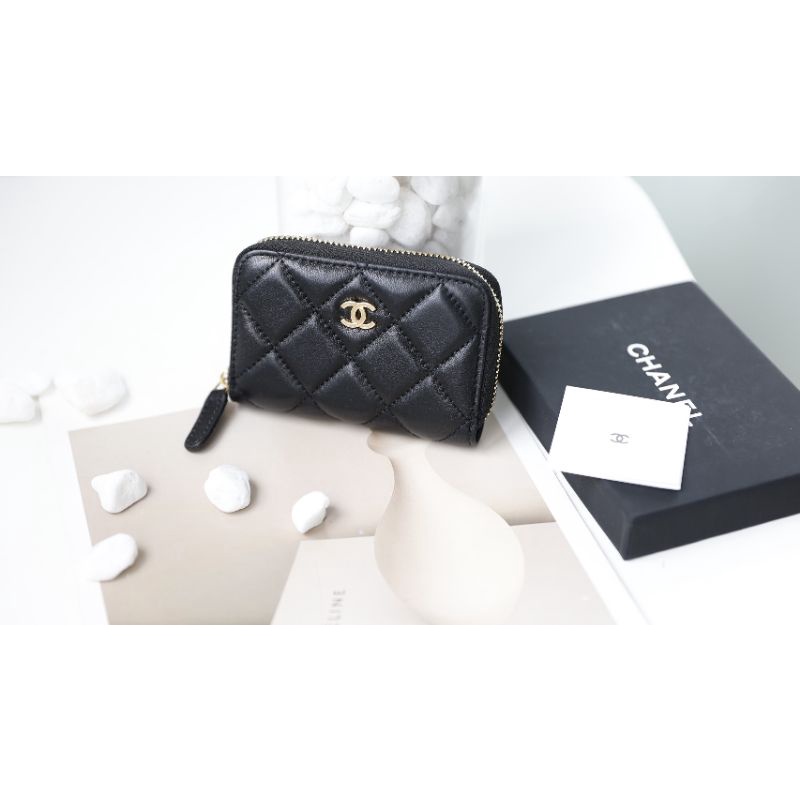 Da thật 100% VÍ MINI CÁC HANG lót đỏ kèm code