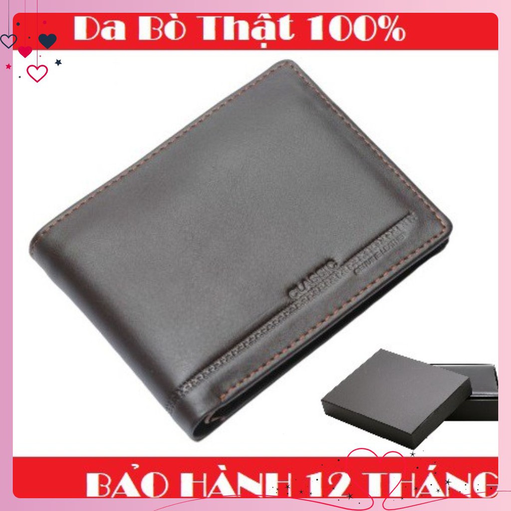 Ví Nam Da Bò Thật 100% Cao Cấp Siêu Bền | Bóp Da Nam Tặng Kèm Hộp | CLAS VUONGVUONGSHOP25