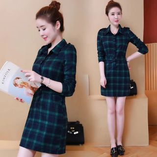 Đầm công sở kaki sọc