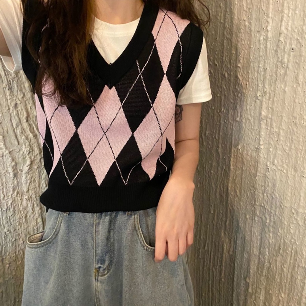 Áo khoác len không tay dáng rộng thiết kế mới thời trang dành cho nữ