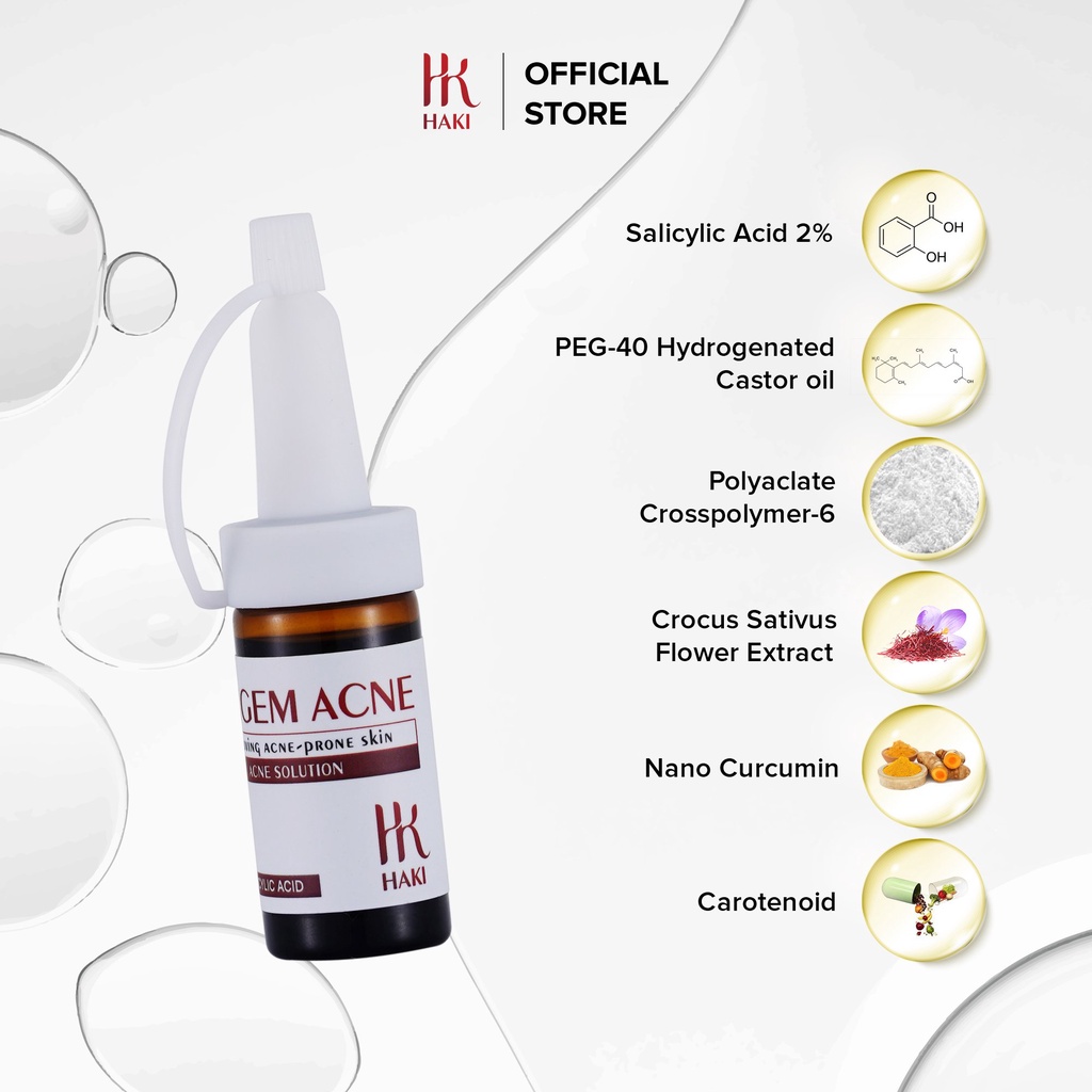 Serum Ngừa mụn HAKI Gingem Acne Sạch Mụn Sáng Da 15ml