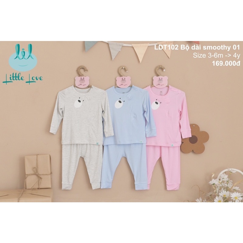 Little love - Bộ dài tay little love vải smoothy mềm mát cho bé