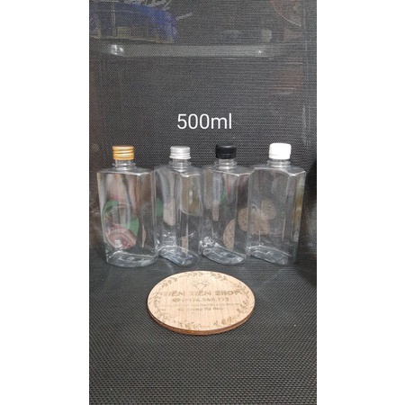 Chai nhựa trong chữ nhật 350ml, 500ml nắp vặn
