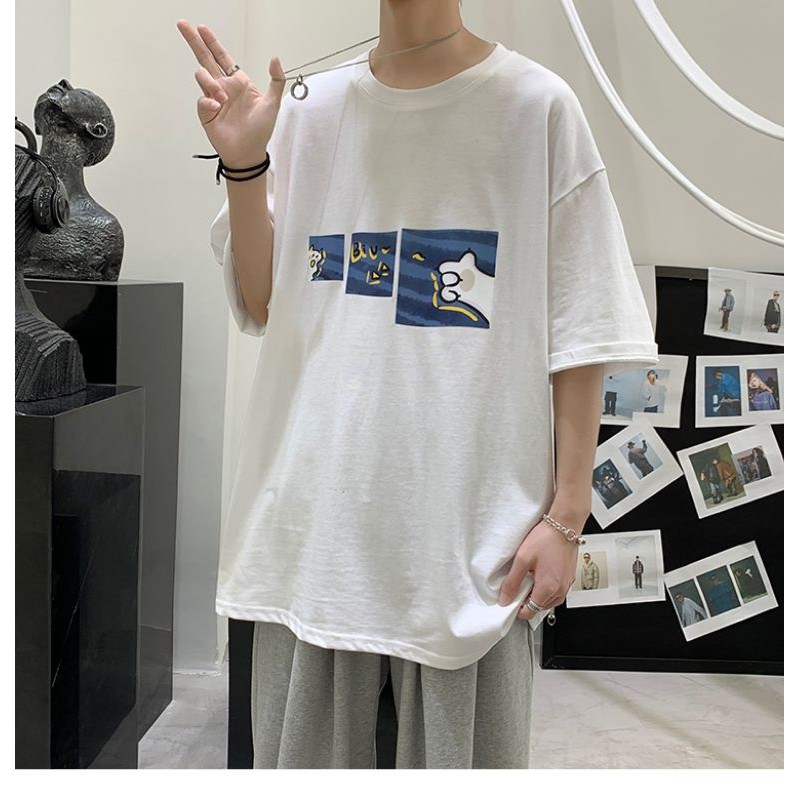 Áo thun tay lỡ nam nữ, áo phông unisex form rộng chất cotton mát mịn thấm hút mồ hôi in hình CẬU BÉ | BigBuy360 - bigbuy360.vn