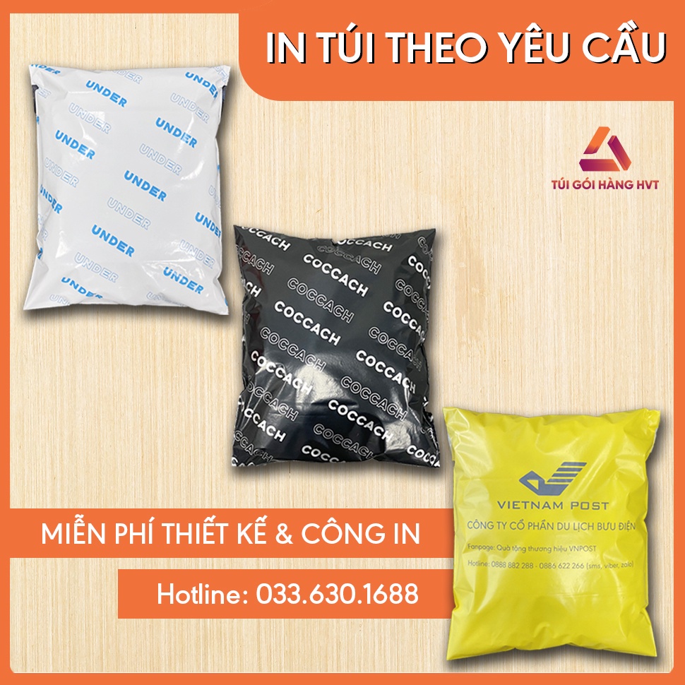 Túi gói hàng màu Cam San Hô NhuaHVT size 25x35cm cuộn 100 cái đóng hàng niêm phong chuyển phát nhanh