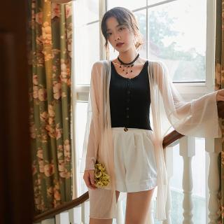 Áo khoác Cardigan Chiffon dáng dài xếp ly phong cách Hàn quốc trẻ trung
