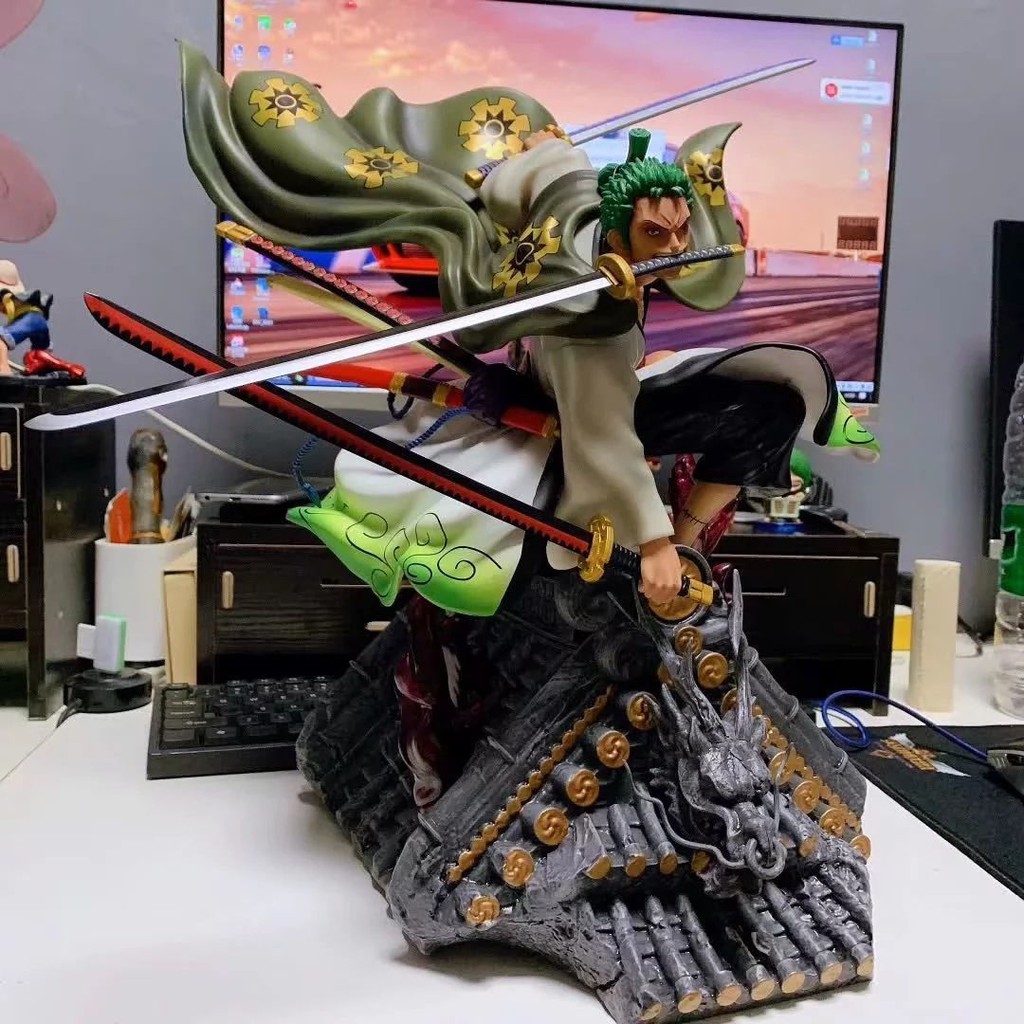๑One Piece Figure Gk Wano Country Sauron Mái nhà Kimono Ba thanh kiếm Phong cách Ba nghìn Thế giới Mô hình Anime Trang t