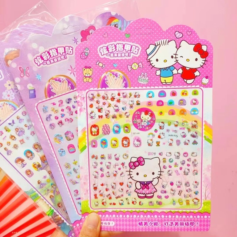 Tập Hình Dán Móng Đính Đá 3D Cho bé Gái, sticker  dán móng tay trẻ em