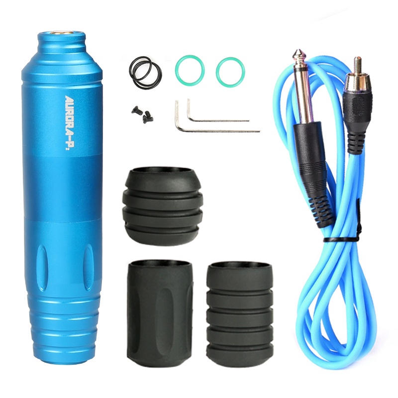 Máy Xăm Động Cơ Aurora P2 Với 3 Vỏ Bọc RCA Bằng Silicon Nhiều Kích Thước Khác Nhau