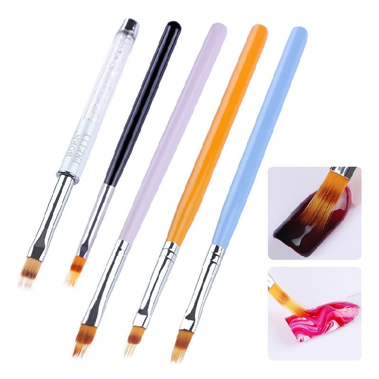 [Hàng mới về] Cọ vẽ trang trí móng màu gradient cán gỗ tiện lợi