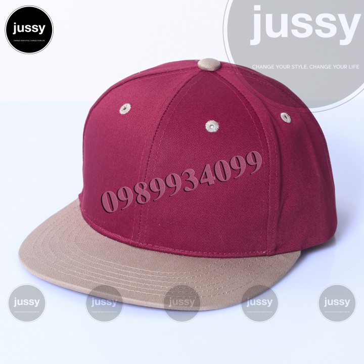 Mũ Snapback Đỏ Trơn Phối Kết Vàng Kaki Nổi Bật