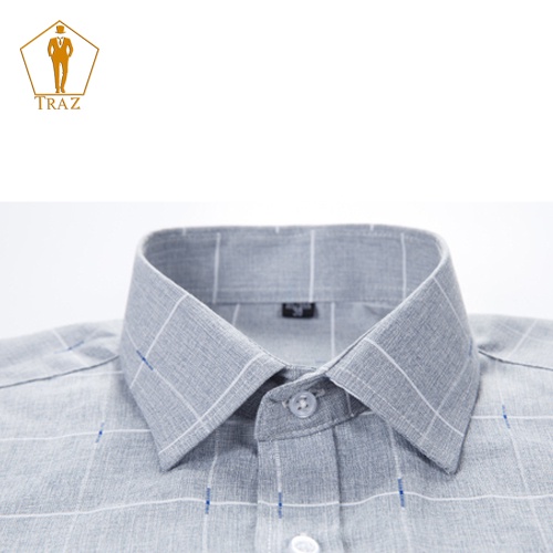Áo Sơ Mi Nam Họa Tiết Karo Trung Niên Ngắn Tay Vải Cotton