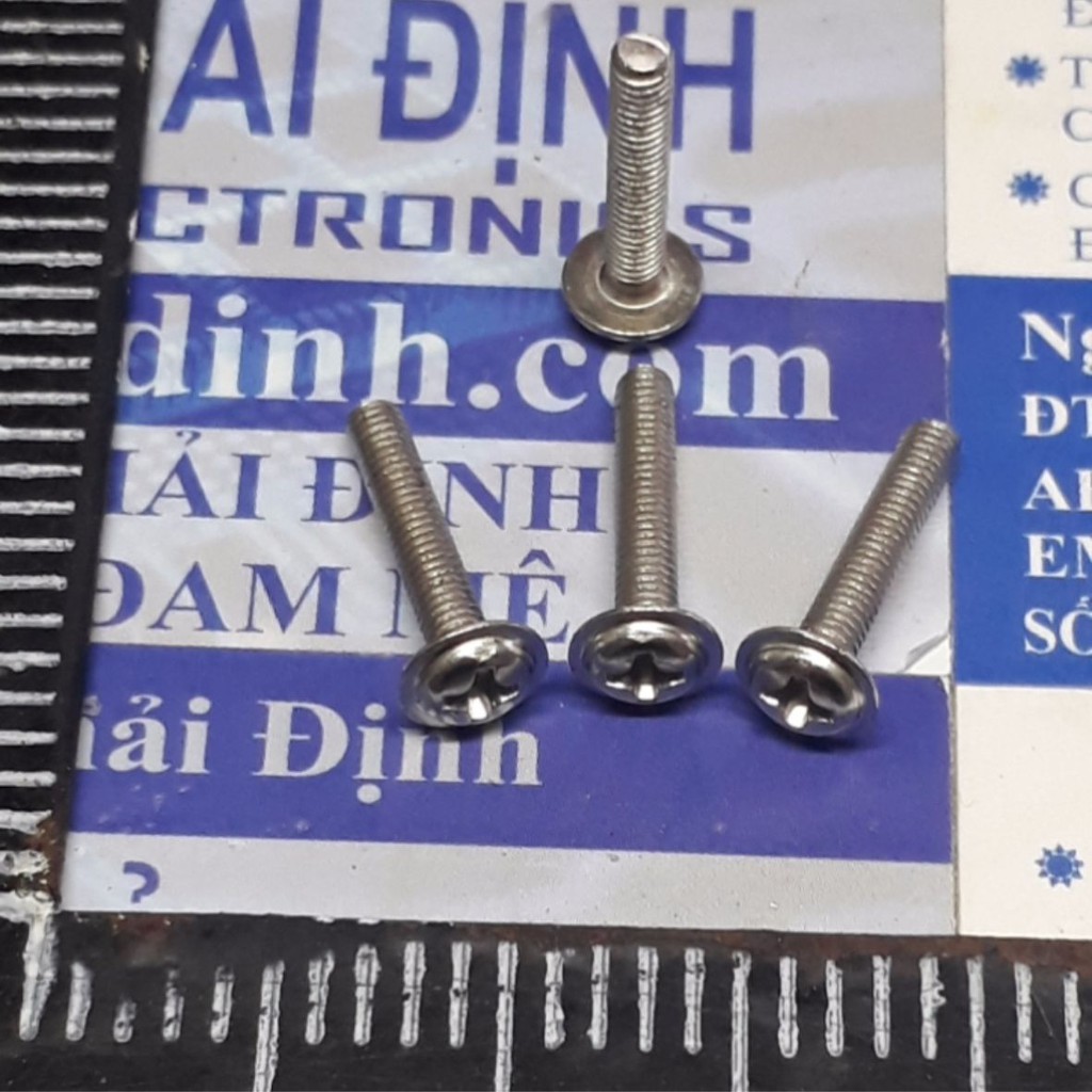 Bulong bu lông vít Kake M3 PWM3 inoc inox 4 chấu đầu +, đầu tròn, lồi M3+5mm/10mm/16mm/20mm  kde4773