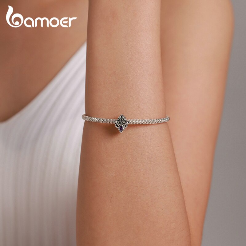 Hạt xỏ BAMOER SCC791/ SCC1930/ SCC1842/ SCC1931/ BSC458 bạc 925 đính đá dành cho làm trang sức thời trang DIY