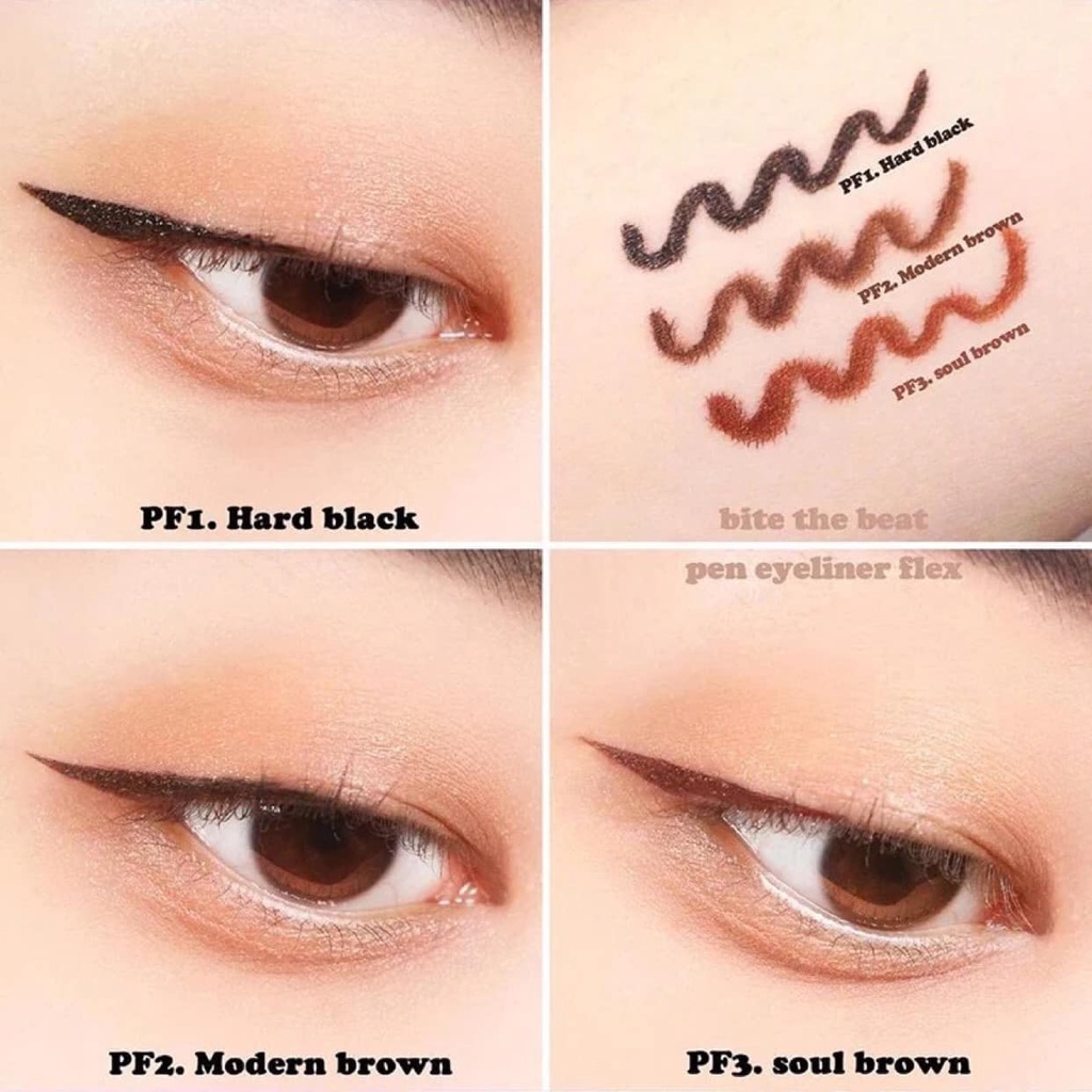 Bút Kẻ Mắt Nước Nét Mảnh, Sắc Nét, Lâu Trôi Merzy Bite The Beat Pen Eyeliner Flex 0.6g