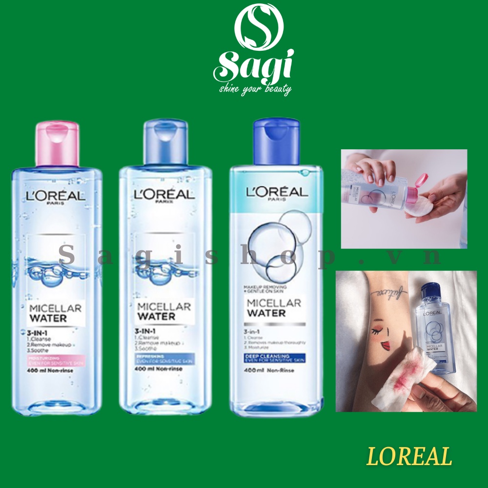 Nước Tẩy Trang Loreal Paris 3in1 Micellar Water 3 In 1 Deep Cleansing 400ml | BigBuy360 - bigbuy360.vn