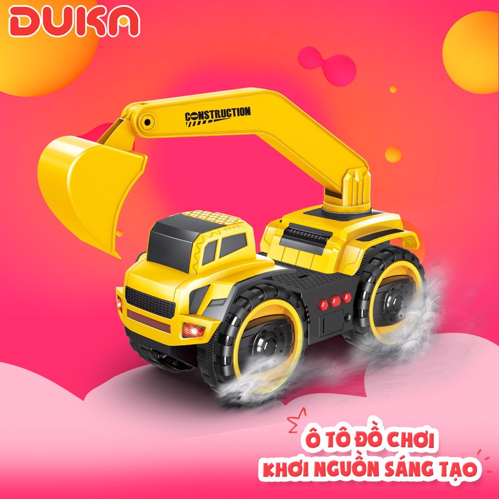 Đồ chơi - Xe Xúc Đào, Kỹ Thuật Công Trình Có Nhạc, Đèn- Duka (Mã. 80634)