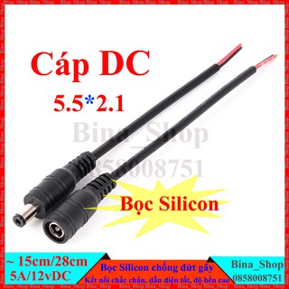 Cáp sạc dc 5.5x2.1 bọc silicon