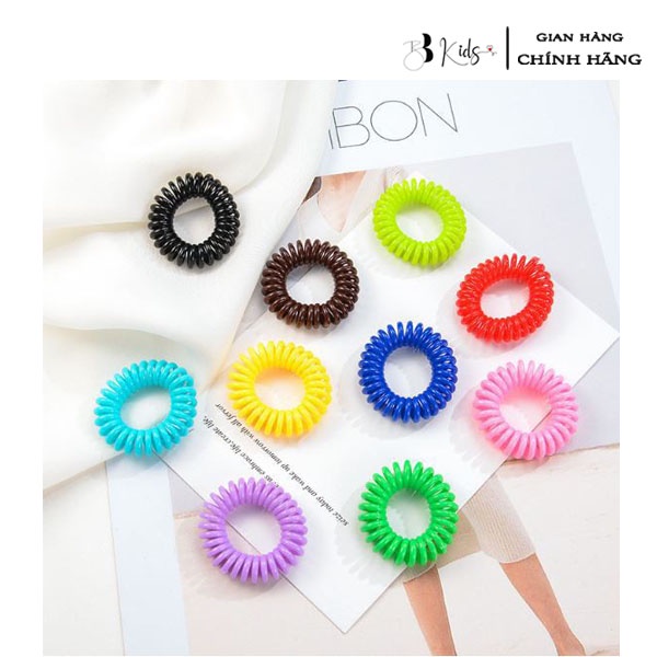 Sét 9 Buộc Tóc Lò Xò BB Kids Màu Sắc Đáng Yêu Cho Bé