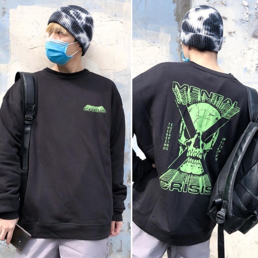 Áo Sweater nam nữ MEANSTORE nỉ da cá oversize Unisex form rộng Ulzzang Streetware Hàn Quốc chất mềm mịn - Crisis