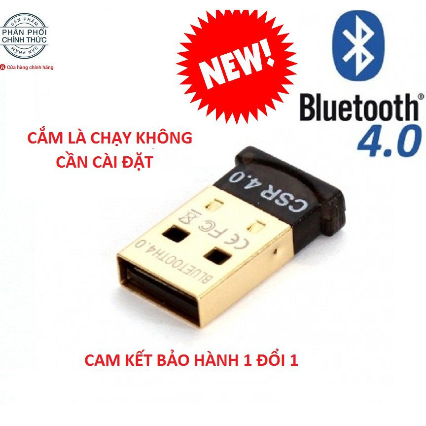 [CẮM LÀ CHẠY] USB Bluetooth 4.0 dành cho máy tính, laptop mẫu mới nhất 2021 không cần cài đặt