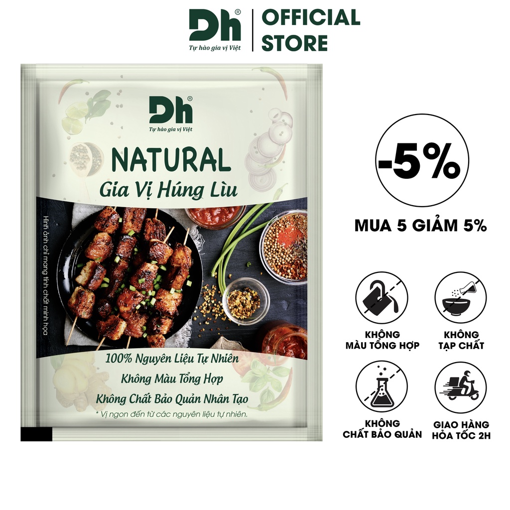 Gia vị húng lìu Natural Dh Foods gia vị nấu ăn 10gr