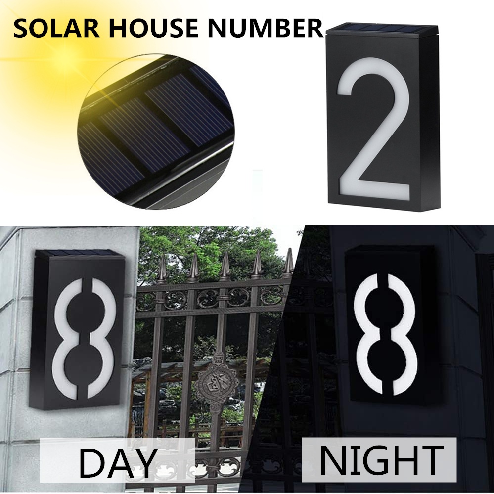 Đèn led Năng Lượng Mặt Trời Chống Thấm Nước Hình Số Phẳng Cho Nhà Ở/Ngoài Trời