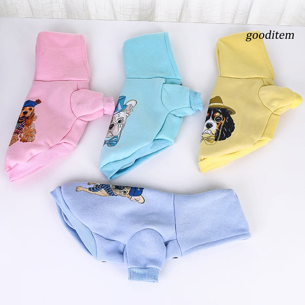 1 Áo Hoodie Có Nón In Hình Hoạt Hình Dễ Thương Cho Thú Cưng