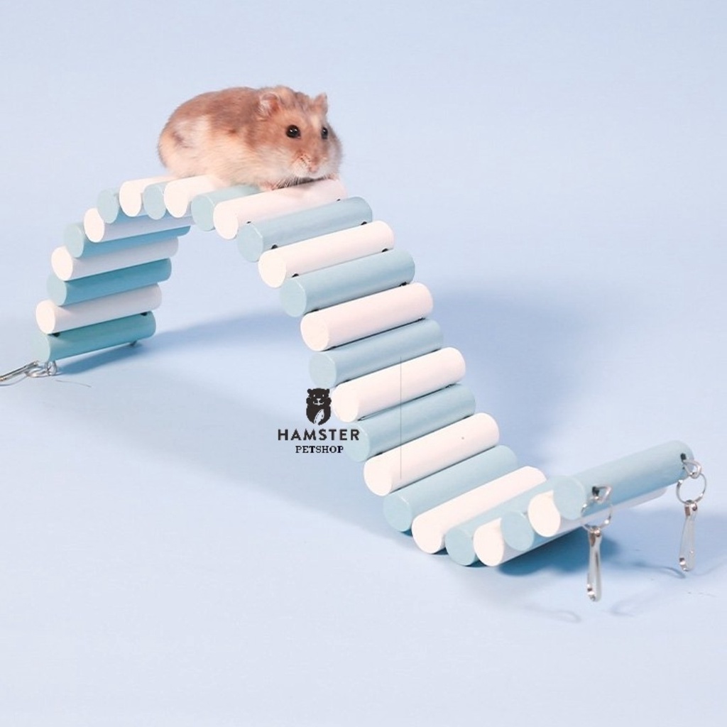 Cầu Thang Gỗ Uốn Cho Hamster, Sóc, Đuôi Mập