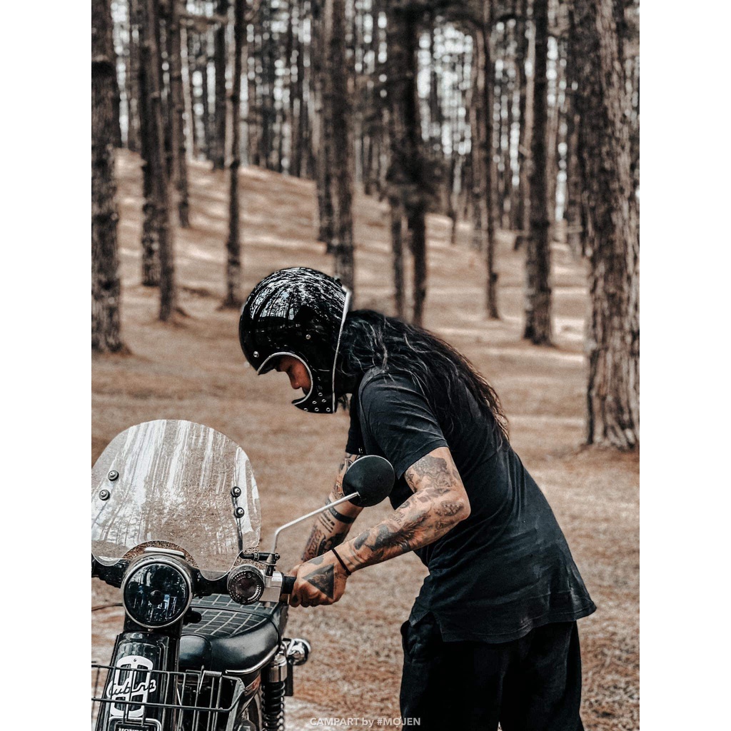 #8 Kính chắn gió xe cub đèn tròn Asahi