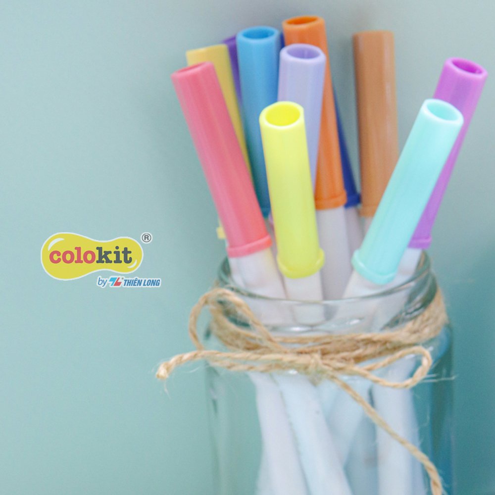 Bút lông 20 màu Pastel Washable Fiber Pen Thiên Long Colokit SWM-C008 - Bút lông màu rửa được